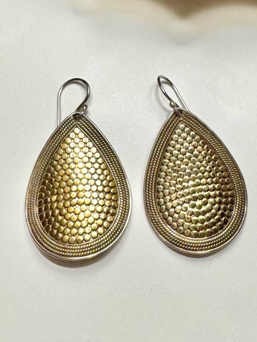 Anna Beck Classic Large Drop Earrings - Two-Tone - Picture 3 of 4